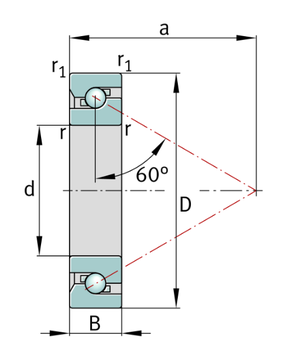 7603030-TVP Axial Angular Contact Ball Bearing drawing 7603030-TVP Axial Angular Contact Ball Bearing drawing